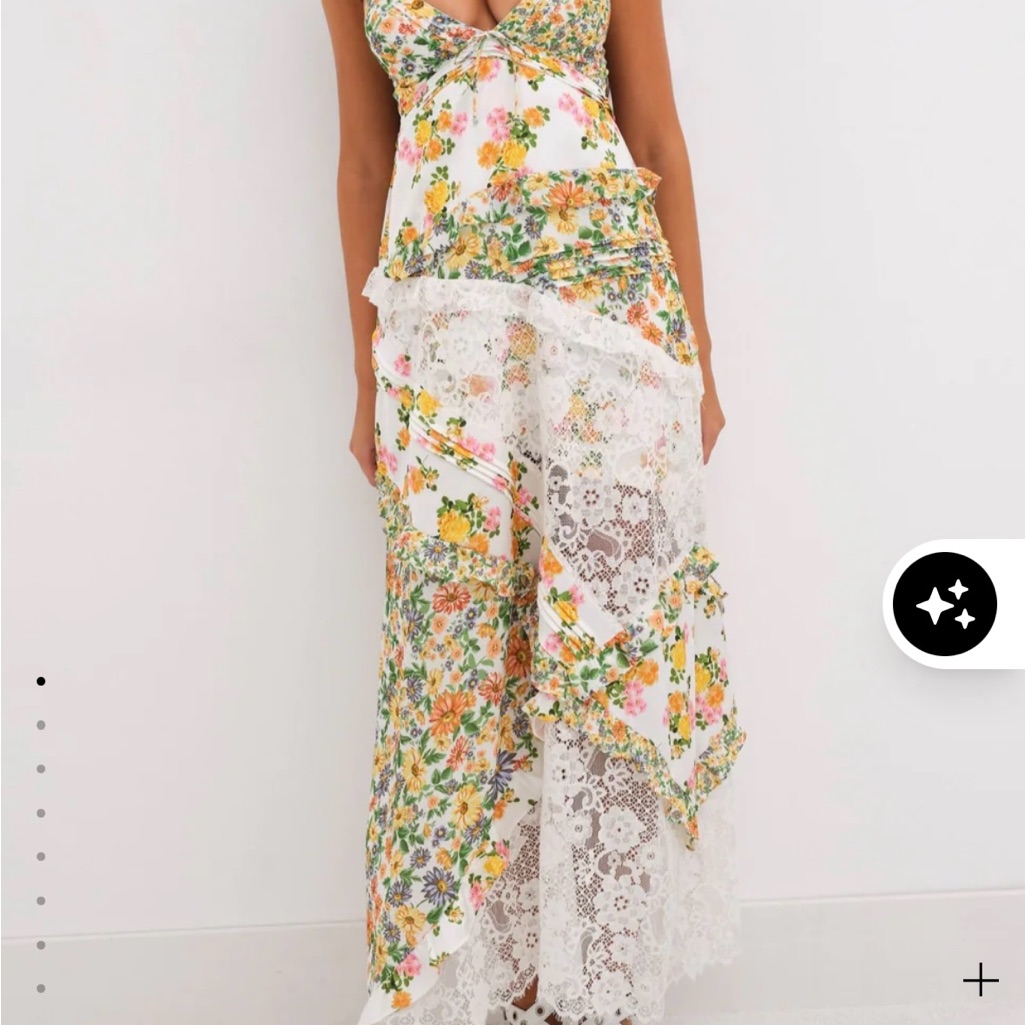 For Love And Lemons Floral Lace Maxi Dress